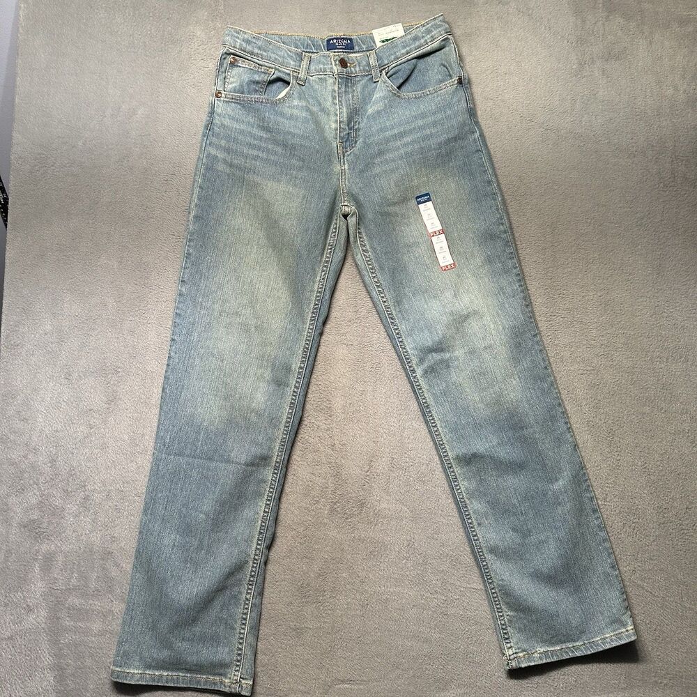 Arizona Straight Fit Original Jeans Boys 20 Regular Blue Flex Stretch Denim NWT